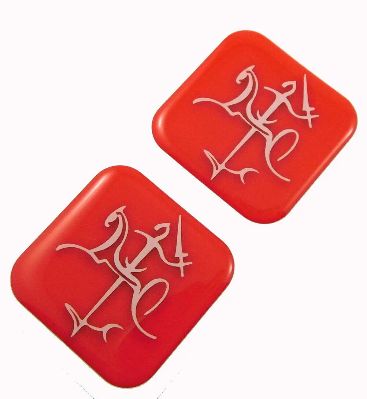 Vytis Lithuania Flag Square Domed Decal Car Bike Gel Stickers 1.5" 2Pc 1