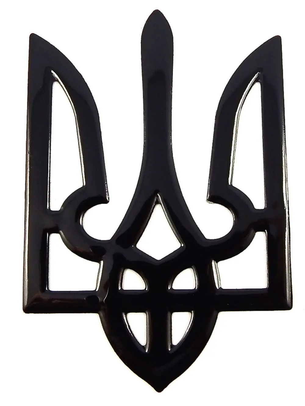 Ukrainian Trident Black Finish Decal Emblem Ukraine Tryzub 3D Sticker Car 2"X3" 1