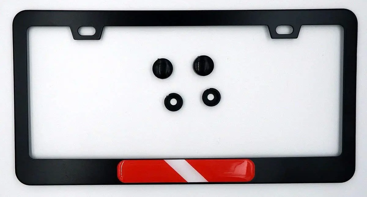 Diving Flag Metal Black Aluminium Car License Plate Frame Holder Diver Dive 1