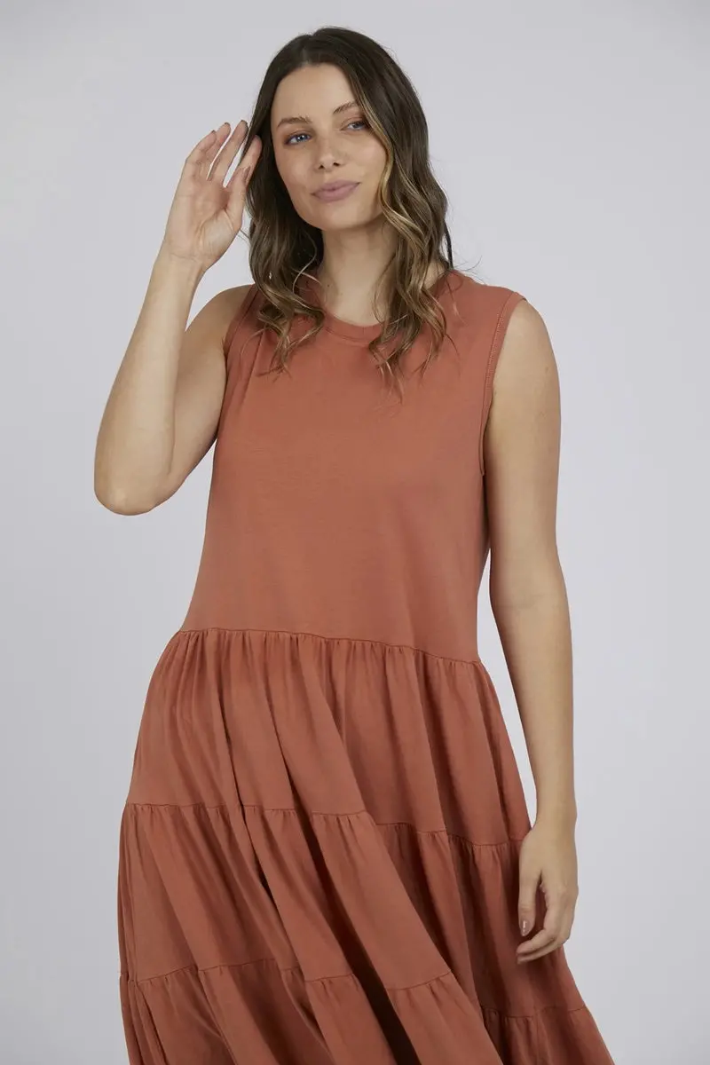 Foxwood - Nebraska Frill Dress - Rust 1