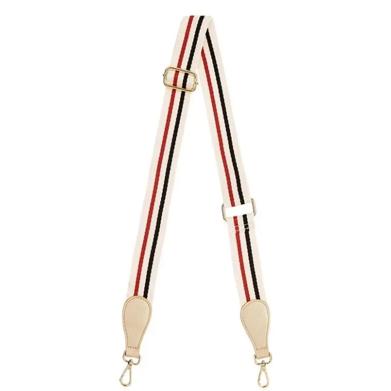 Elms + King - Accent Strap - Red Tri Colour W/ Light Gold Tab 1