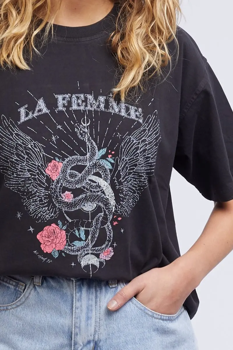 All About Eve - Carmen Tee - Washed Black 2