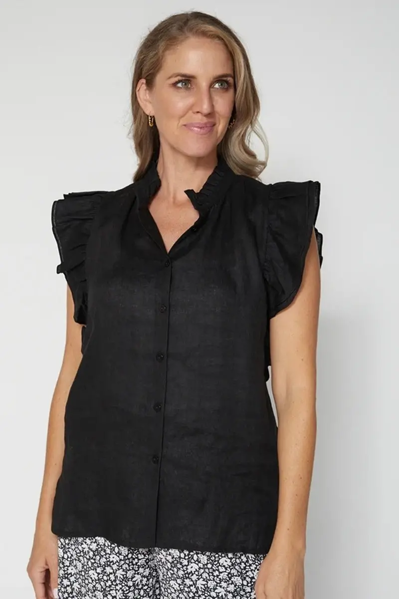 Stella + Gemma - Tulip Top - Black 1