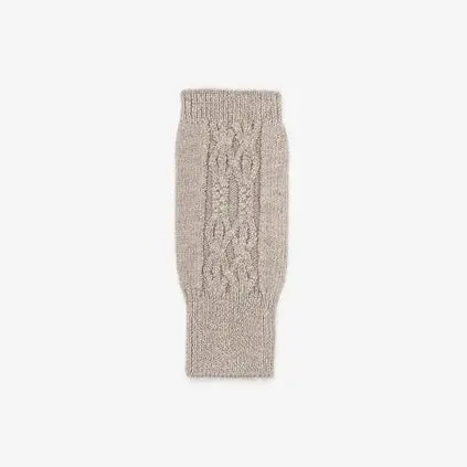 Antler - Wool Cable Fingerless Gloves -  Oat 1