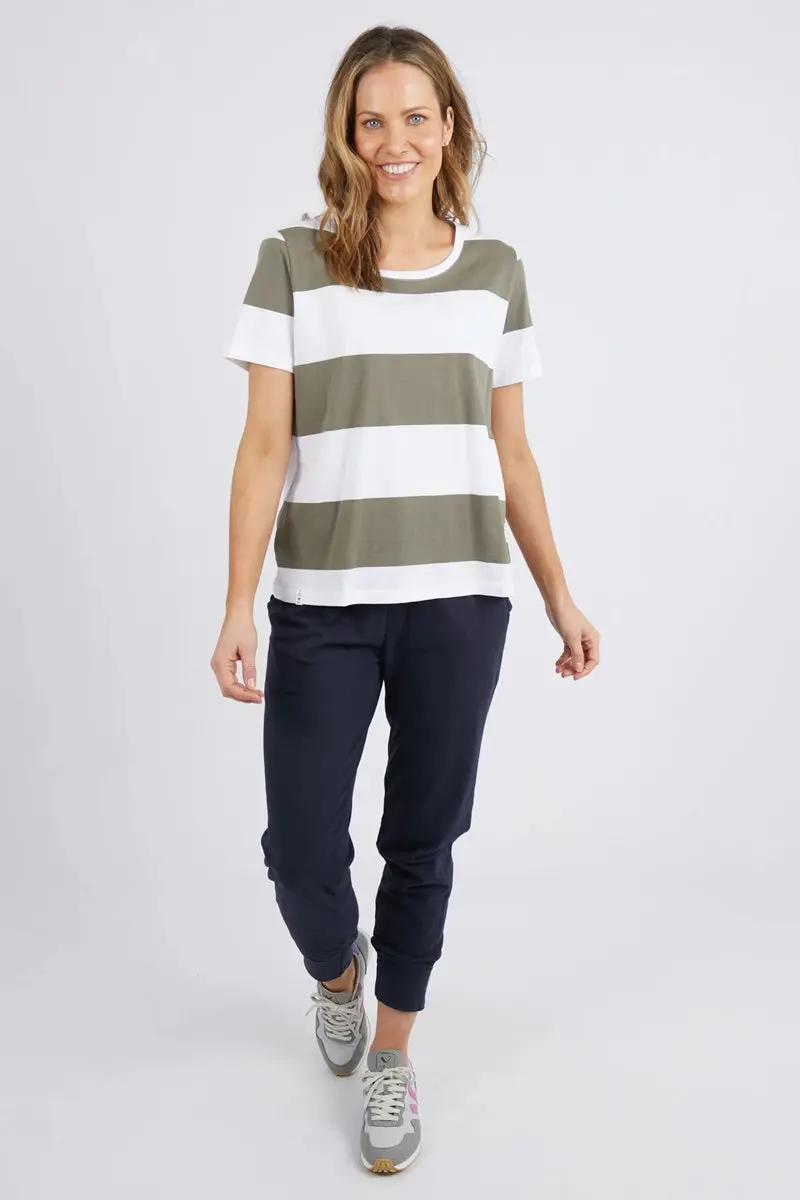 Elm - Block Stripe S/S Tee - Khaki 2