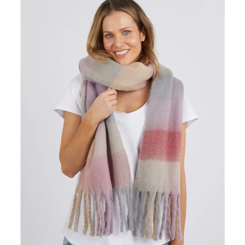 Elm - Mulberry Scarf - Pink Check 1