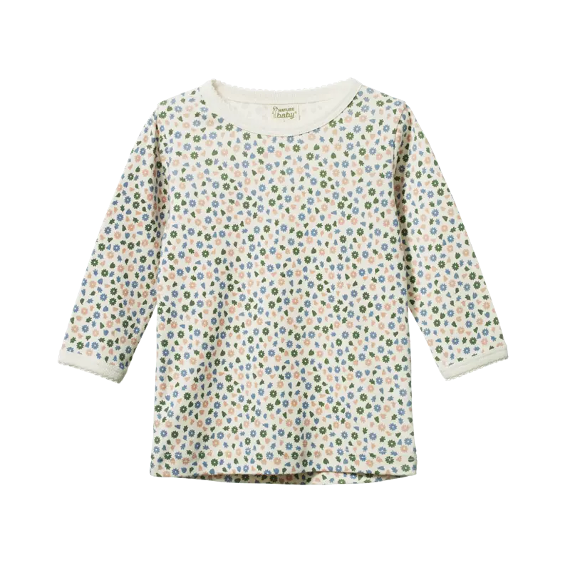 Nature Baby - L/S Cloud Tee -Chamomile Blooms Print 1
