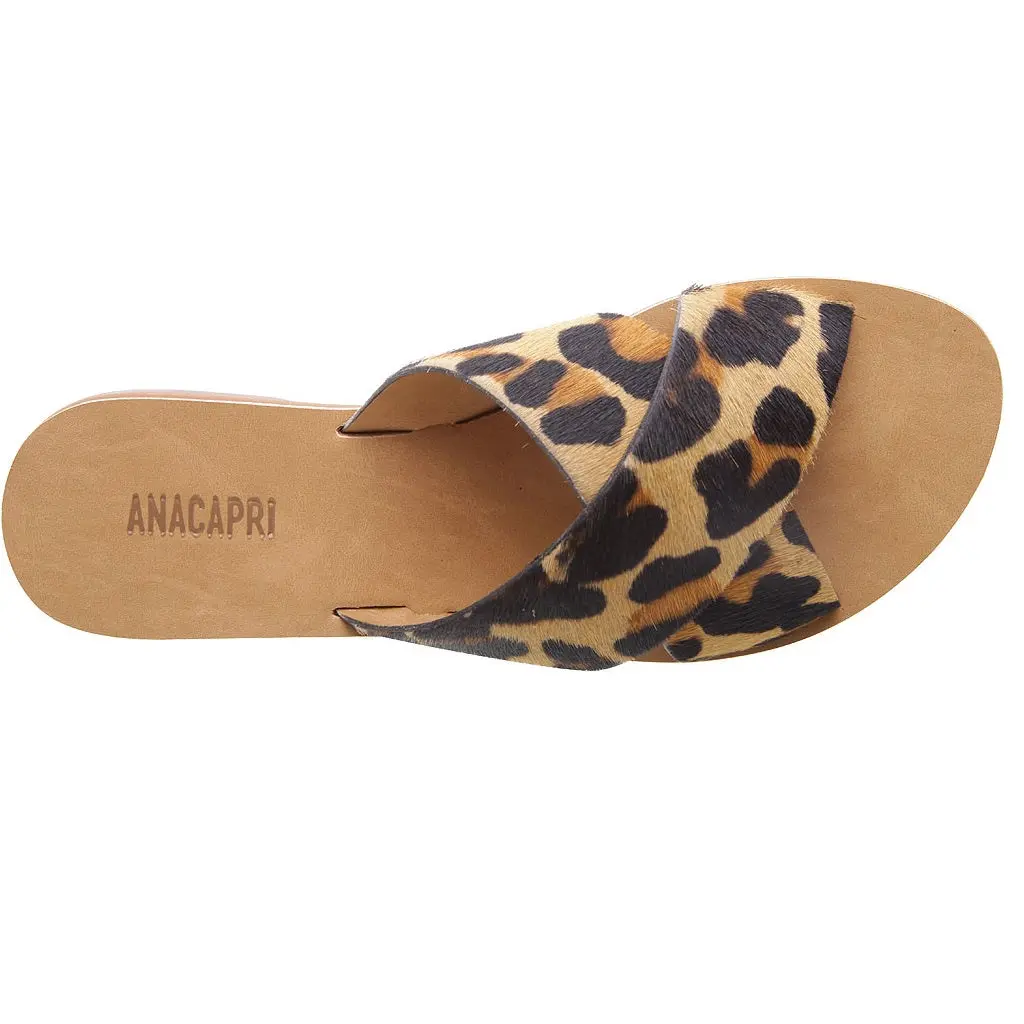Anacapri - Leather Cross Slides - Animal 1