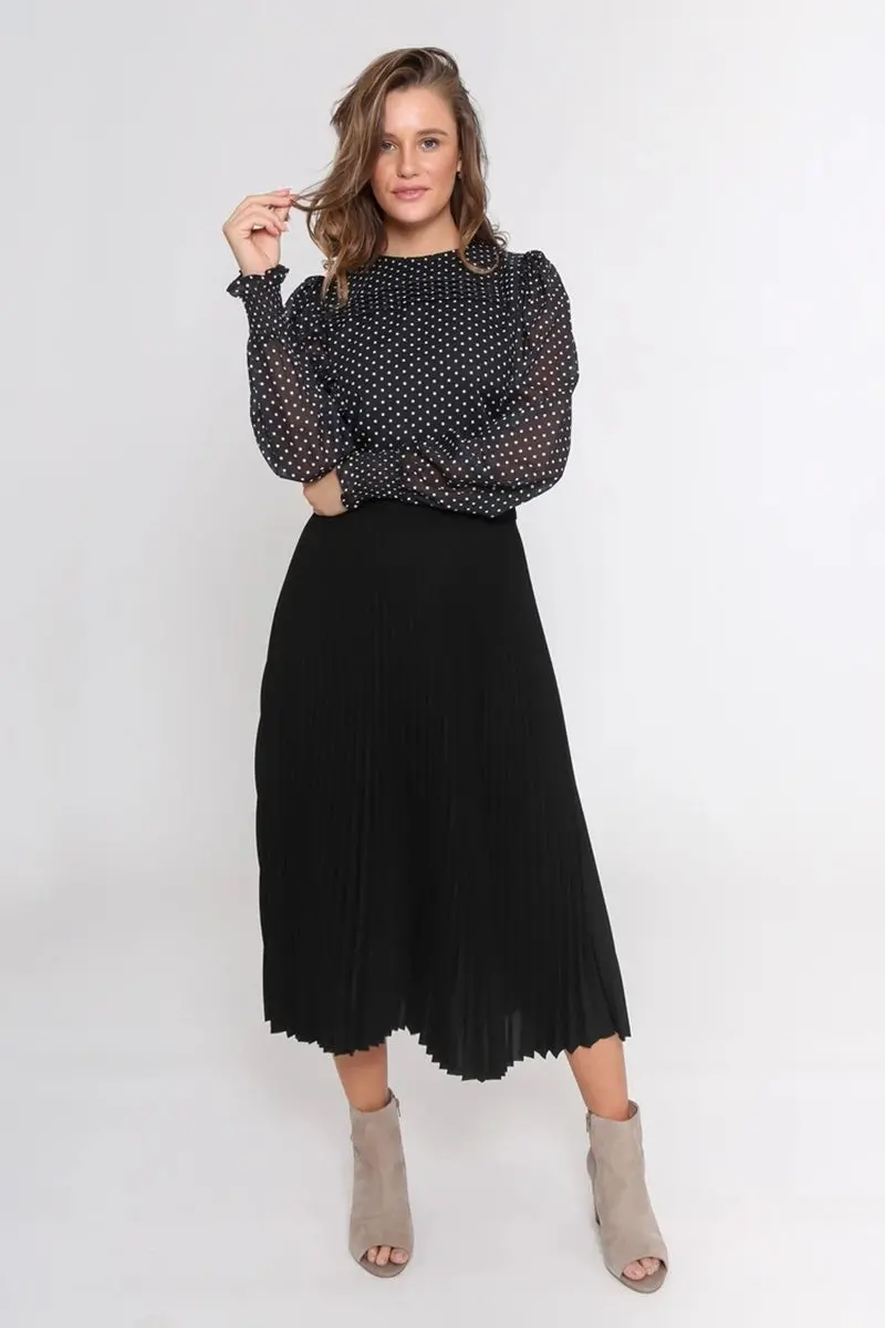 Leoni - Dylan Pleated Skirt - Black 1