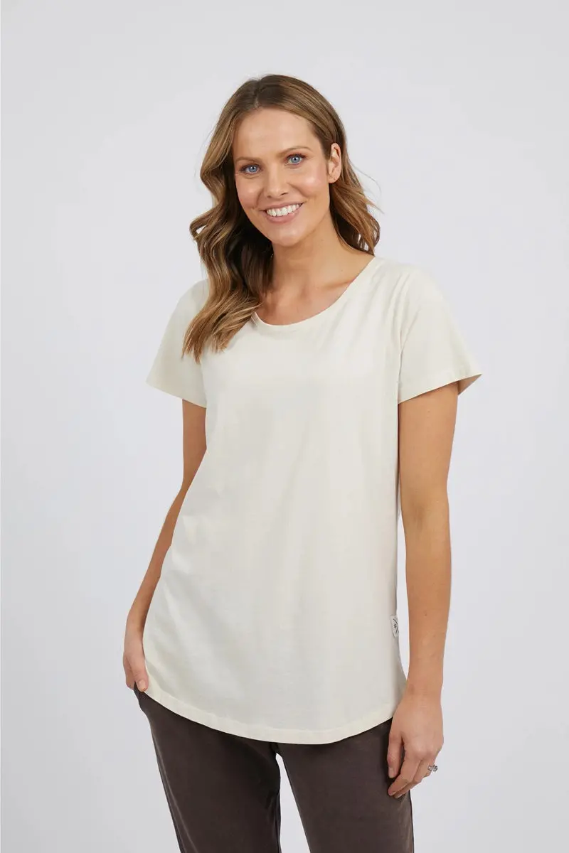 Elm - Crew Tail Tee - Natural 1