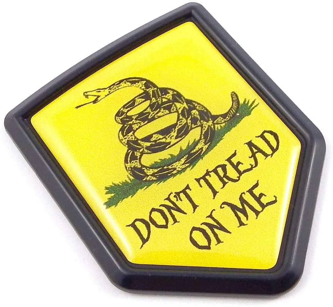 Don't Tread On Me American Flag Black Shield Car Bike Decal Crest Emblem 1