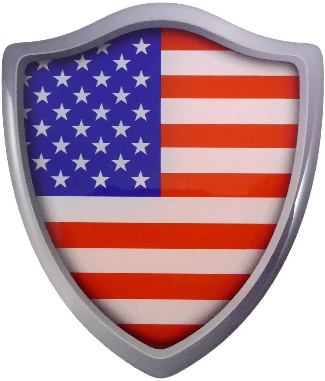 Usa American Flag Shield Domed Decal 3D Look Edge Emblem Resin Sticker 2.6"X3" 1