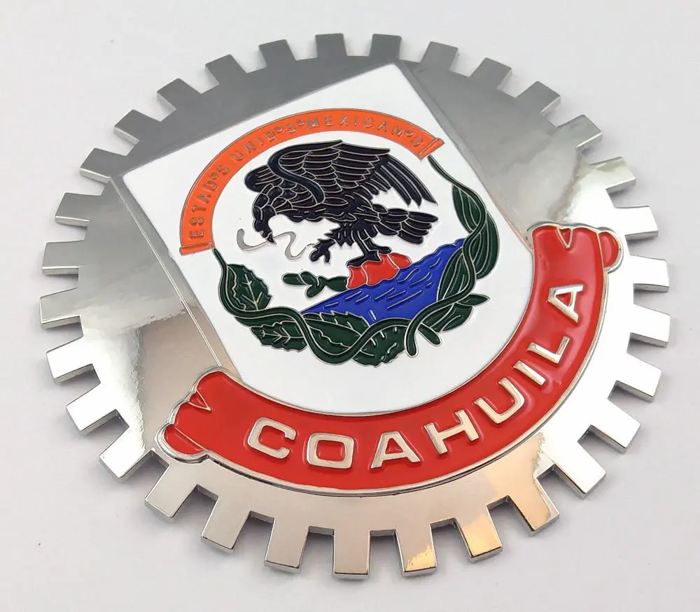 Coahuila Mexico Grille Badge For Car Truck Grill Mount Mexican Flag 1