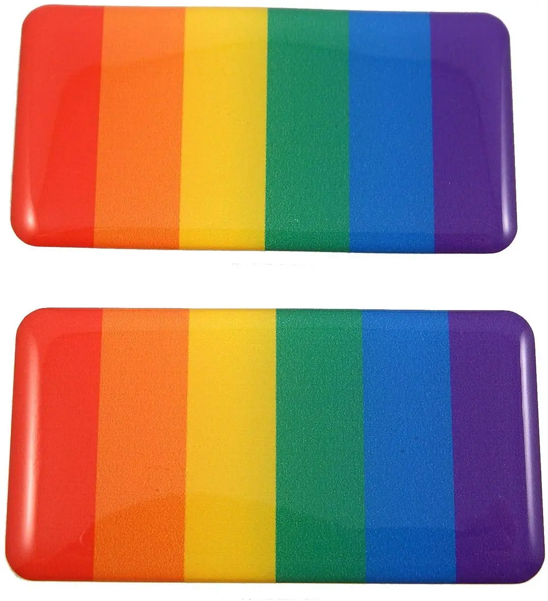 Pride Gay Rainbow Lesbian Flag Domed Decal 3D Sticker Emblem 2.6" Set Of 2 Decals 1