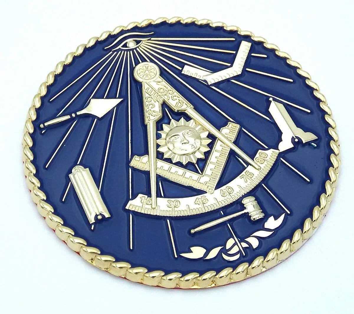 Mason Master Working Tools Gold/Blue Color Emblem Metal Car Decal Mas24-Blu 1