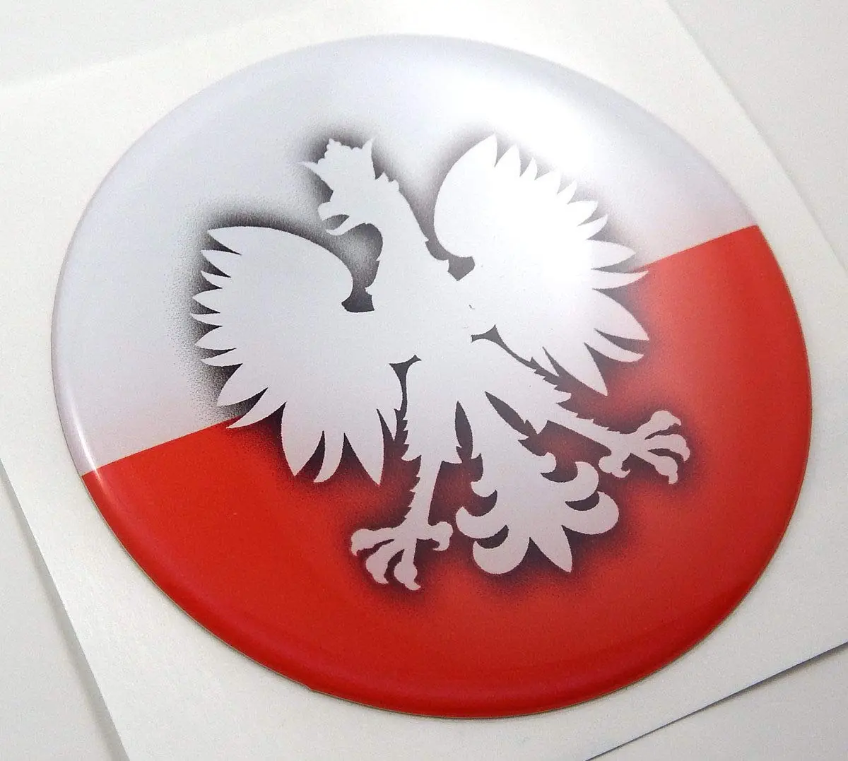 Poland Polska Polish Round Domed Decal Emblem Car Bike 3D Sticker 2.44" 1