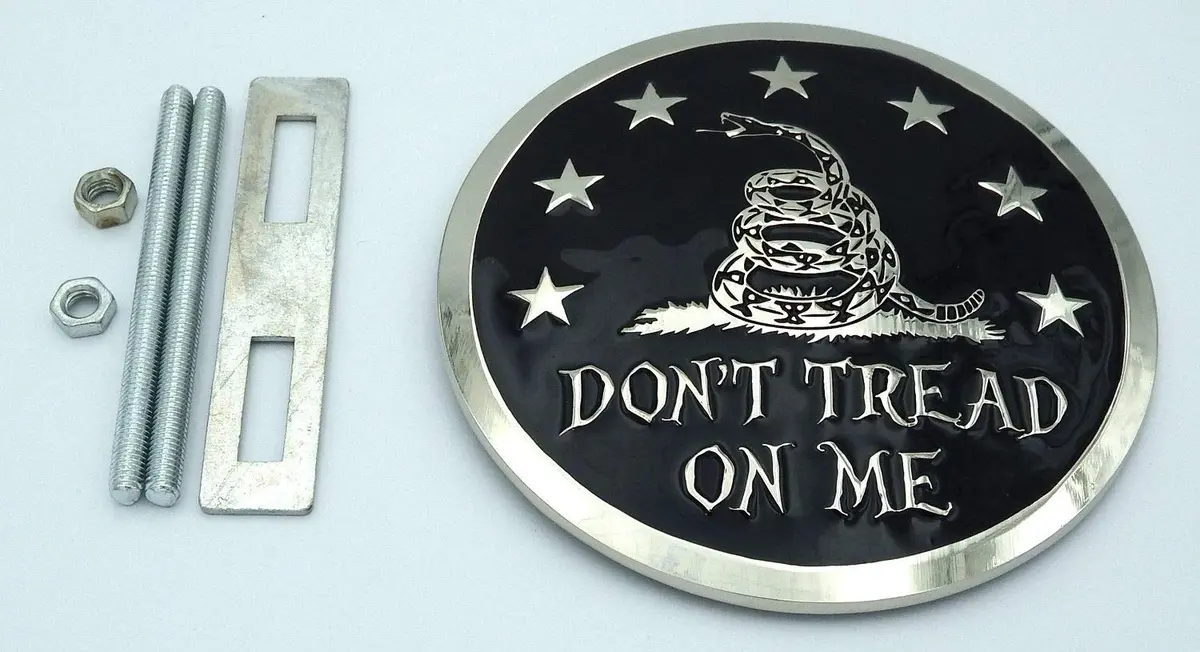 Don't T Tread On Me Gadsden Flag Grille Badge American Flag Emblem For Car Truck Grill Mount Metal 2