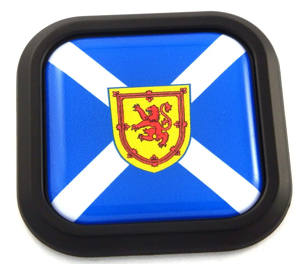 Scotland Flag Square Black Rim Emblem Car 3D Decal Badge Hood Bumper Sticker 2" 1
