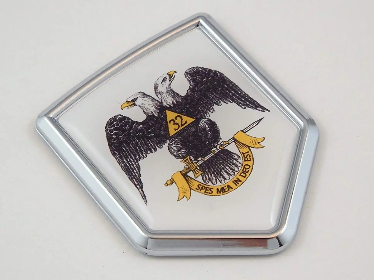 Scottish Rite Masonic Decal Car Chrome Emblem Sticker Badge Crest Auto Bike 1