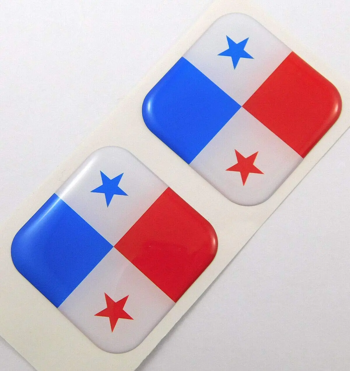Panama Flag Square Domed Decal Car Bike Gel Stickers 1.5" 2Pc 1
