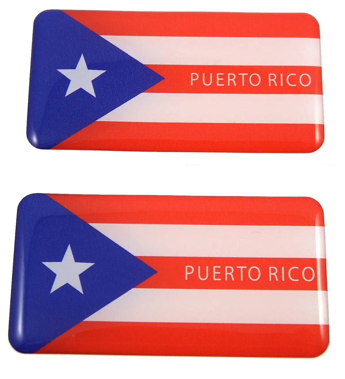 Puerto Rico Puerto Rican Flag Domed Decal 3D Sticker Emblem 2.6" Set Of 2 Decals 1