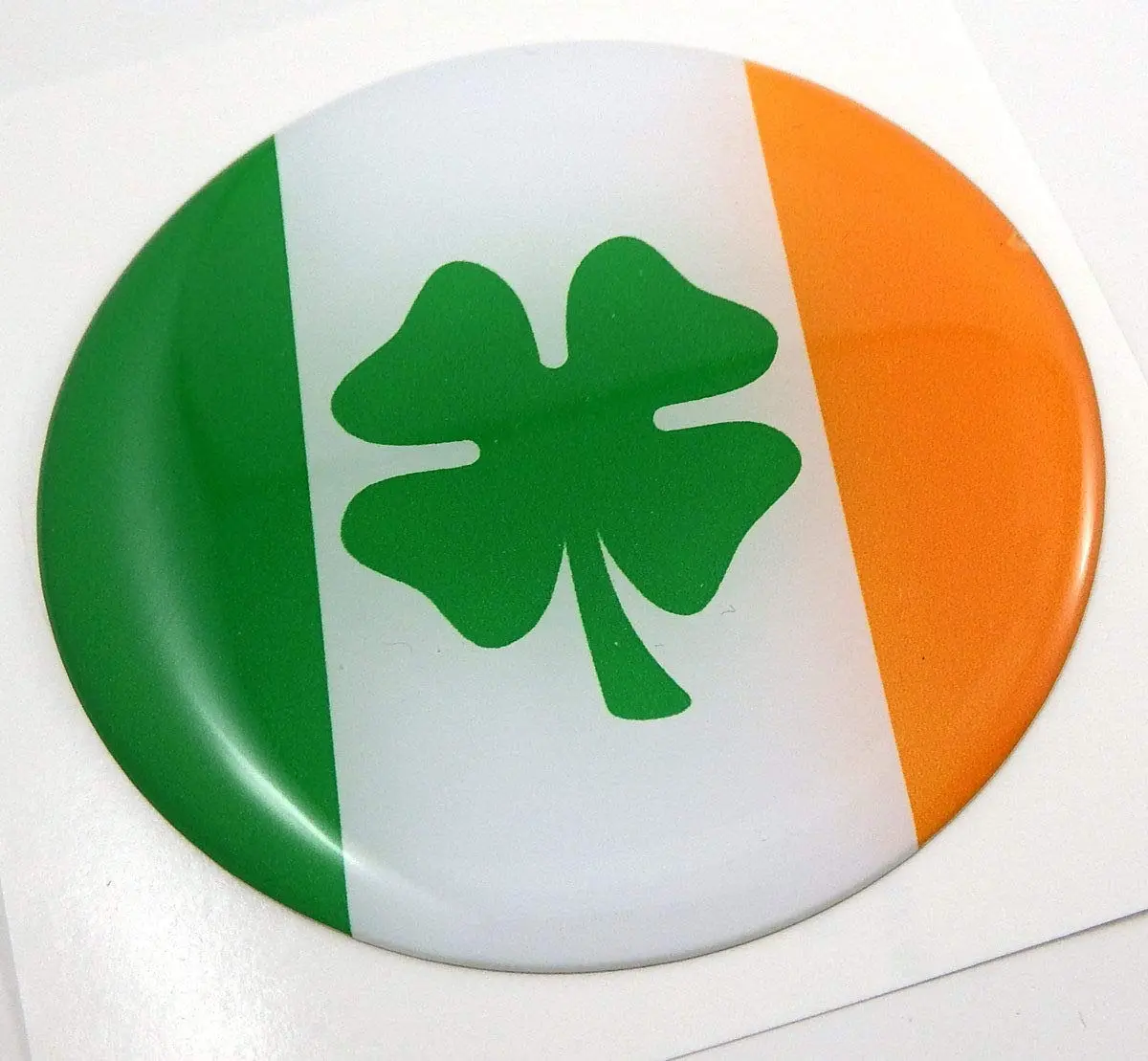 Ireland Irish Flag Round Domed Decal Emblem Car Bike 2.44" 1