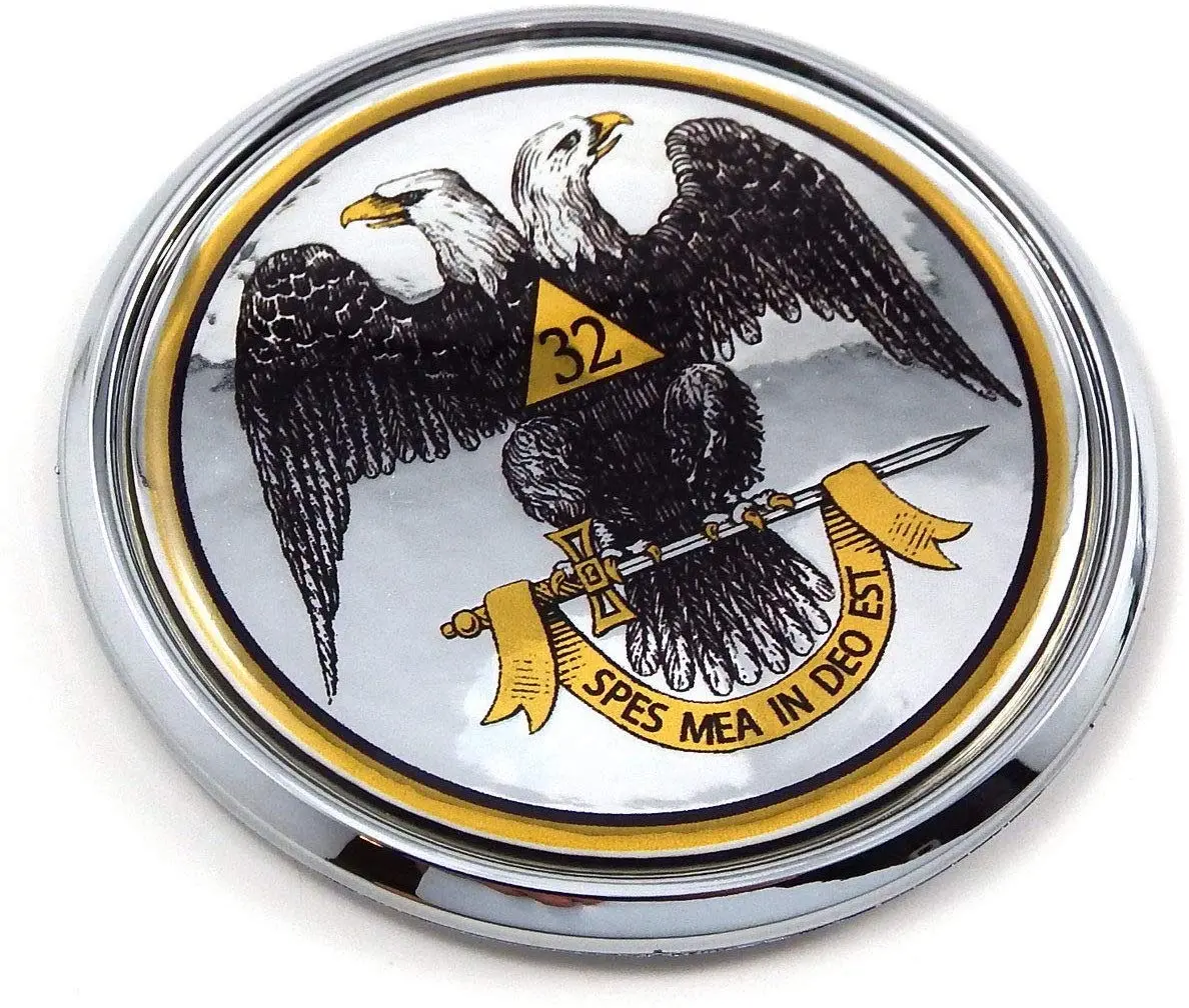 Scottish Rite 32Nd Degree Flag 2.75" Car Chrome Round Emblem Decal 3D Badge 1
