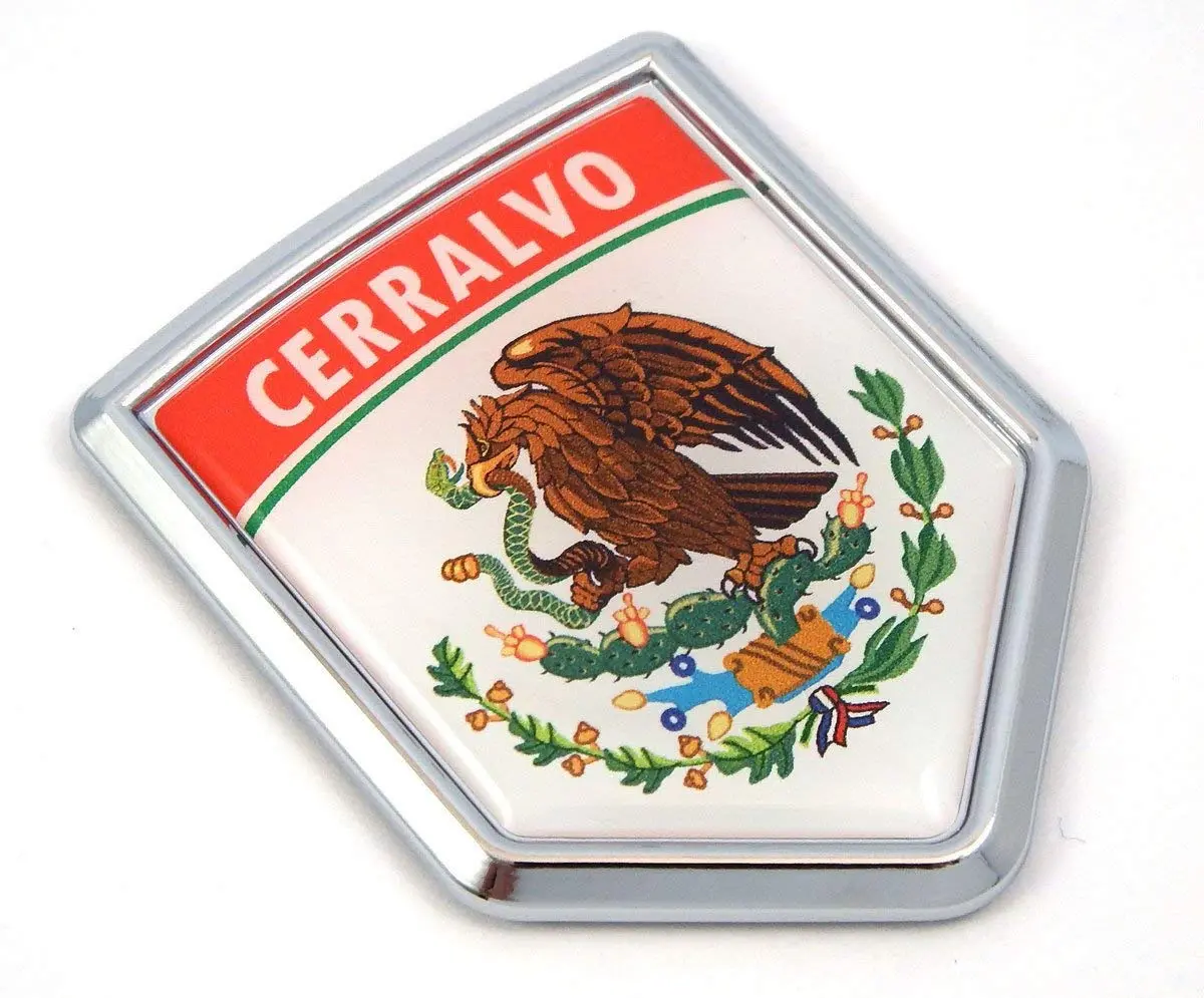 Cerralvo Mexico Flag Mexican Car Emblem Chrome Bike Decal 3D Sticker Mx5 1