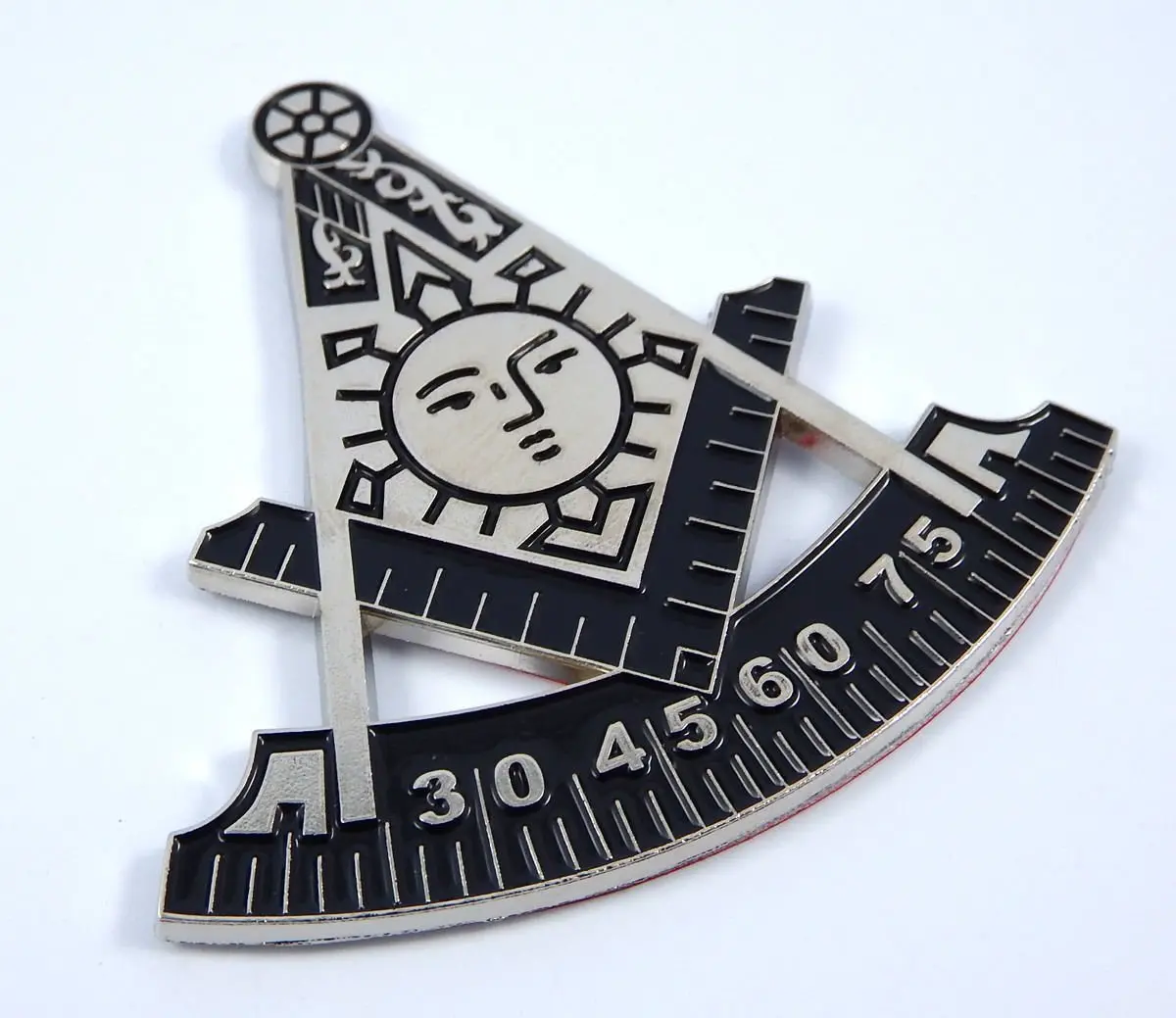 Masonic Past Master 2.75" Metal Car Emblem Mason Chrome With Black Decal Mas14 1