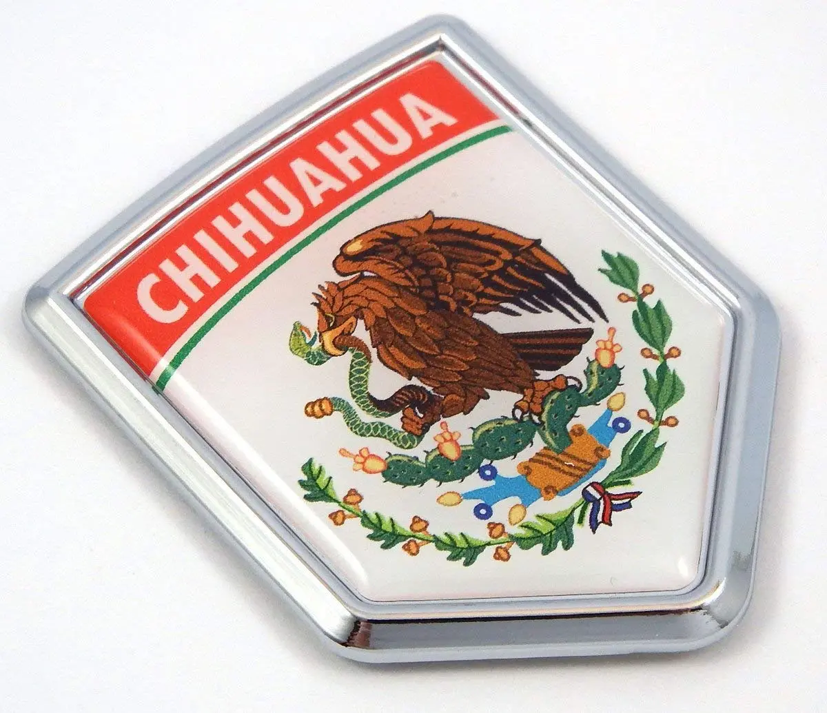 Chihuahua Mexico Flag Mexican Car Emblem Chrome Bike Decal 3D Sticker Mx18 1