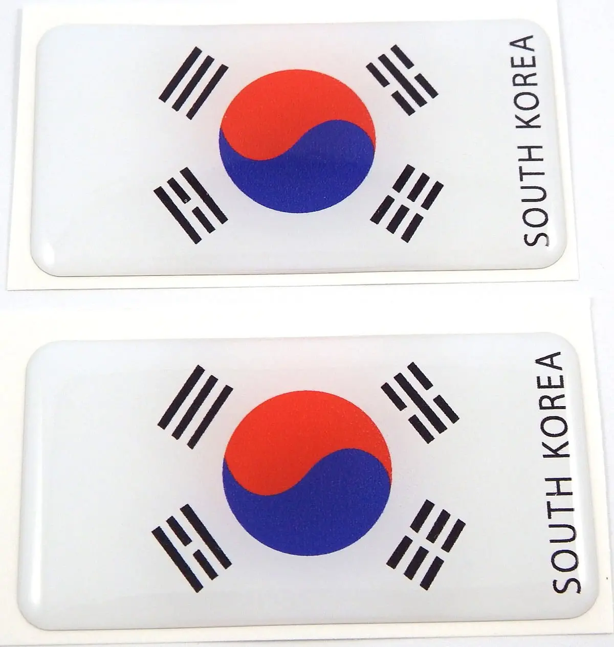 Korea South Flag Domed Decal 3D Sticker Emblem 2.6" Set Of 2 Decals 1