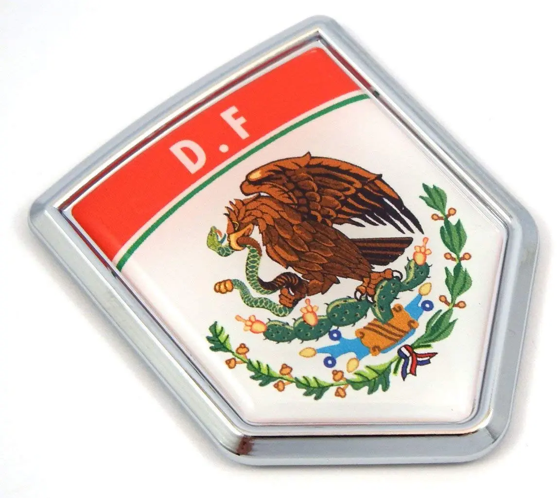 Df D.F Mexico Flag Mexican Car Emblem Chrome Bike Decal 3D Sticker Mx27 1