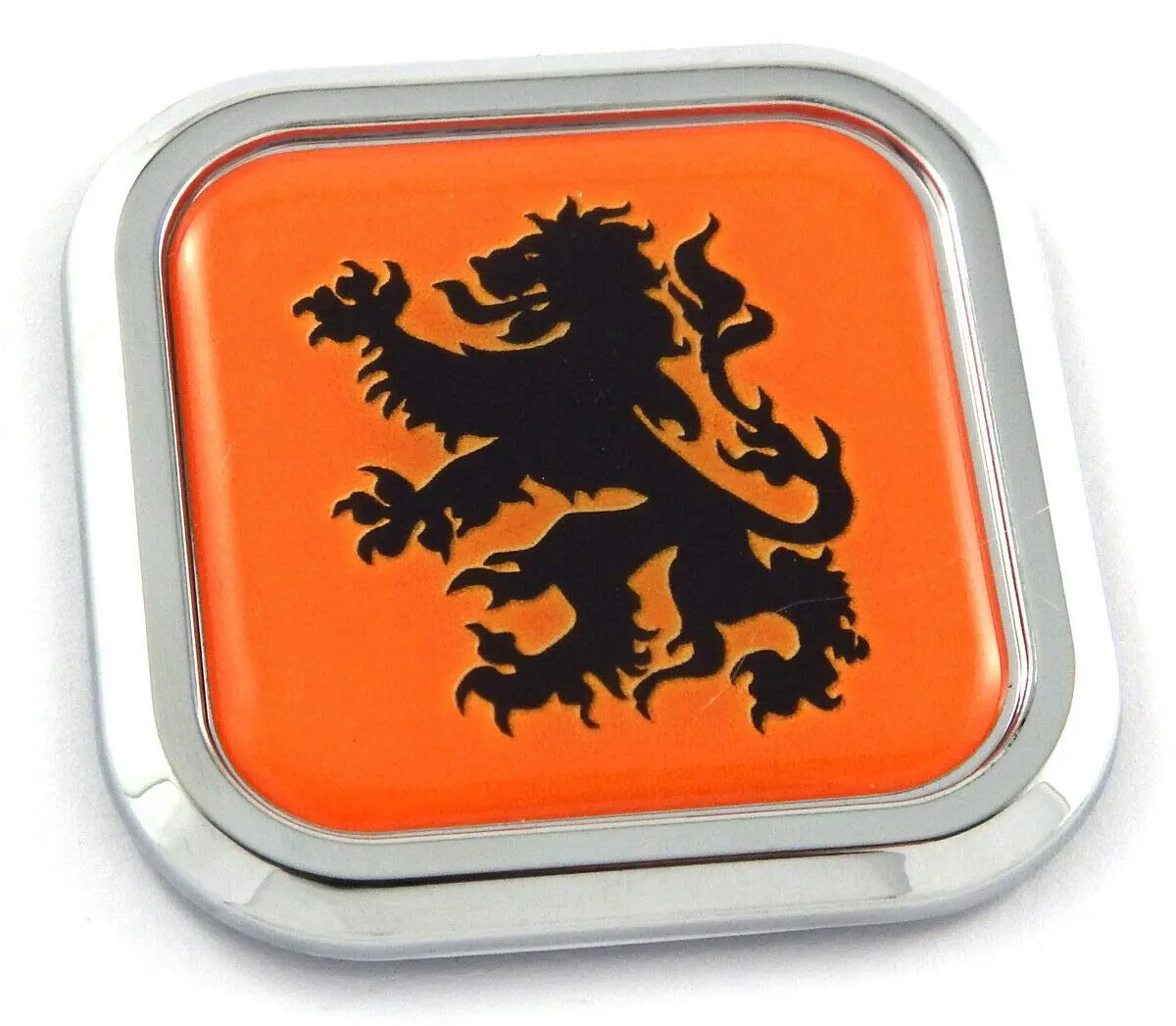 Holland Flag Square Chrome Rim Emblem Car 3D Decal Badge Hood Bumper Sticker 2" 1
