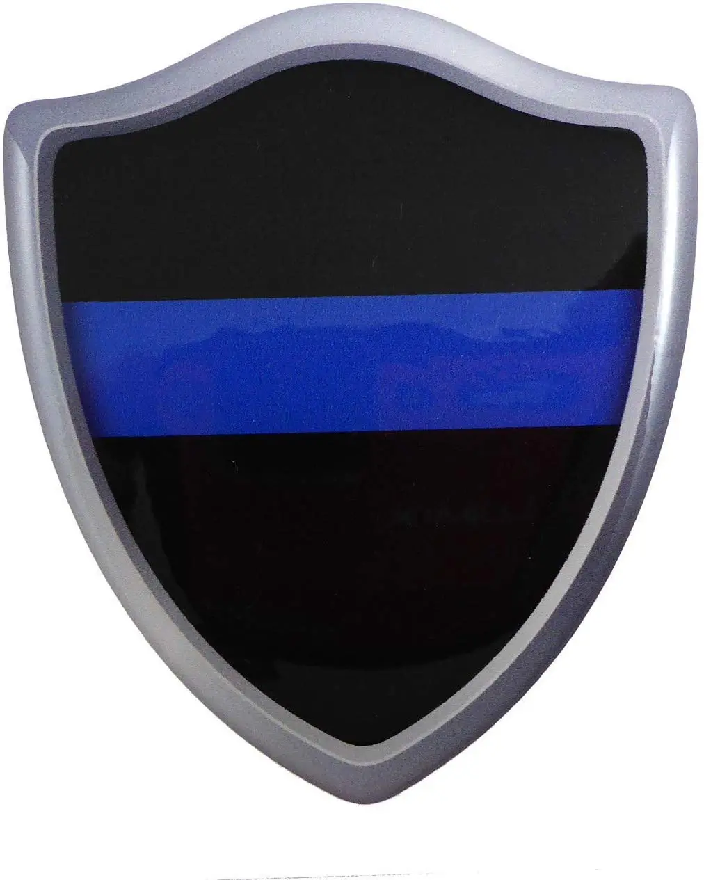Thin Blue Line Police Shield Crest Domed Decal 3D Look Emblem Resin Car Sticker 1
