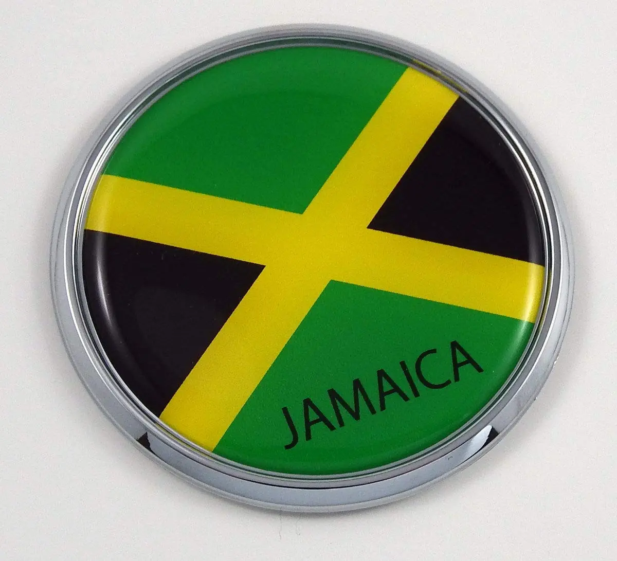 Jamaica Jamaican Flag 2.75" Car Chrome Round Emblem Decal 3D Sticker Badge 1