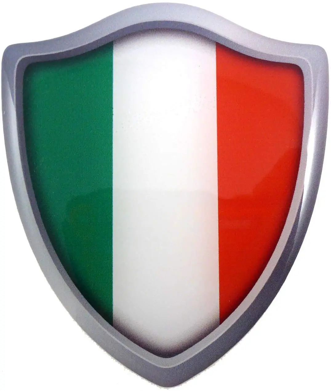 Italy Italian Flag Shield Domed Decal 3D Look Emblem Resin Car Sticker 2.6"X3" 1