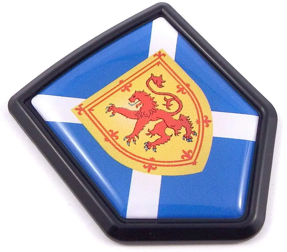 Scotland Scottish Flag Black Shield Emblem Car Bike Decal Crest 3D Sticker 1