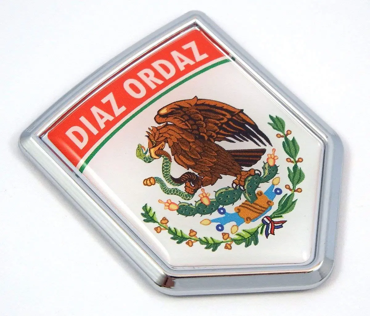 Diaz Ordaz Mexico Flag Mexican Car Emblem Chrome Bike Decal 3D Sticker Mx6 1