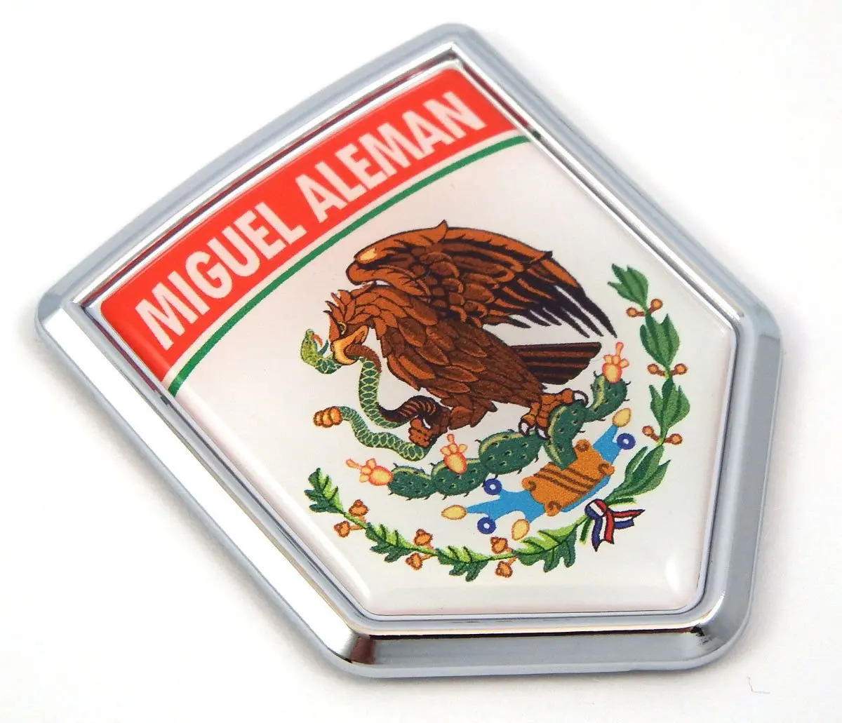 Miguel Aleman Mexico Flag Mexican Car Emblem Chrome Bike Decal 3D Sticker Mx15 1