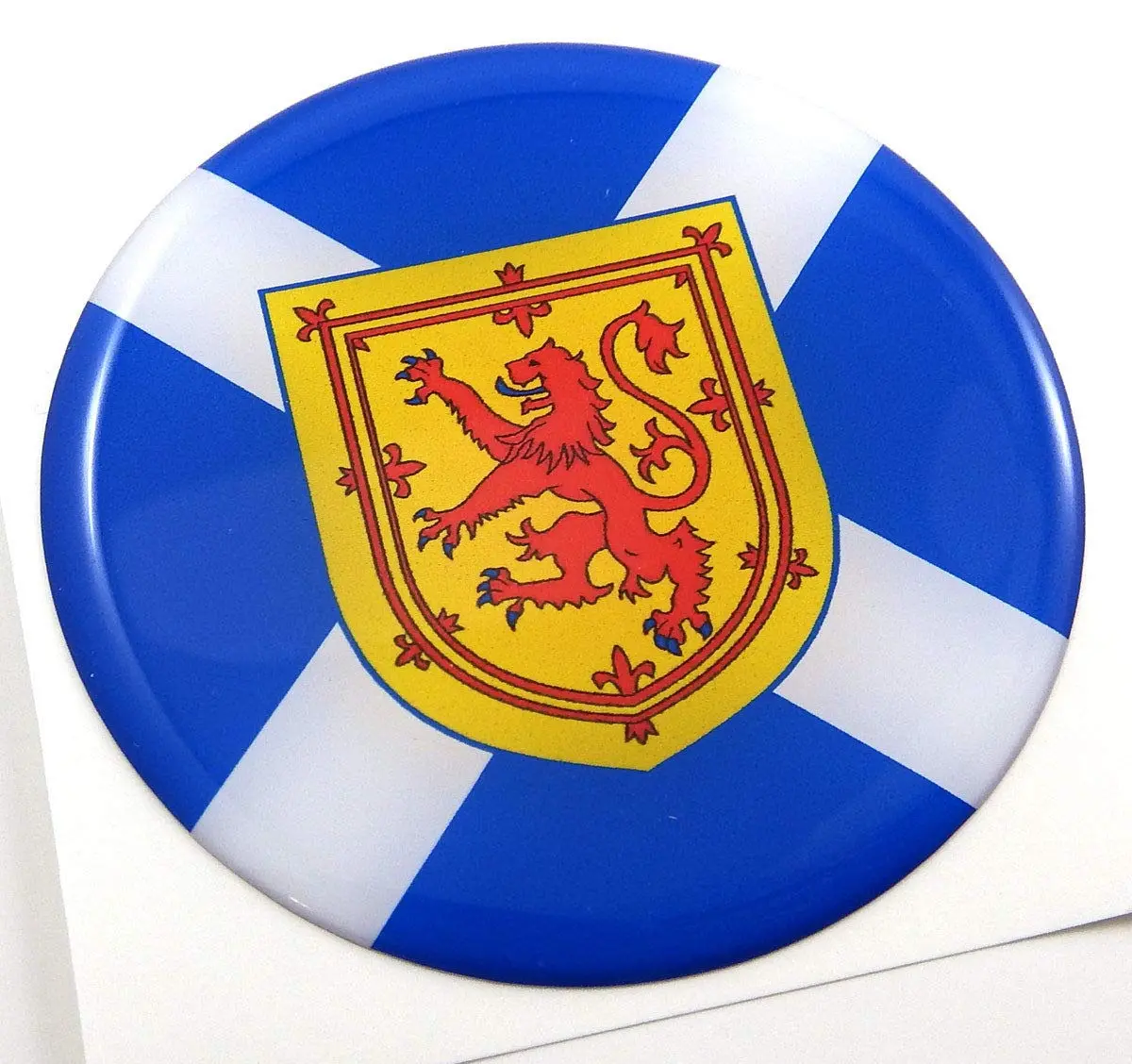 Scotland Scottish Flag Round Domed Decal Emblem Car Bike 3D Sticker 2.44" 1