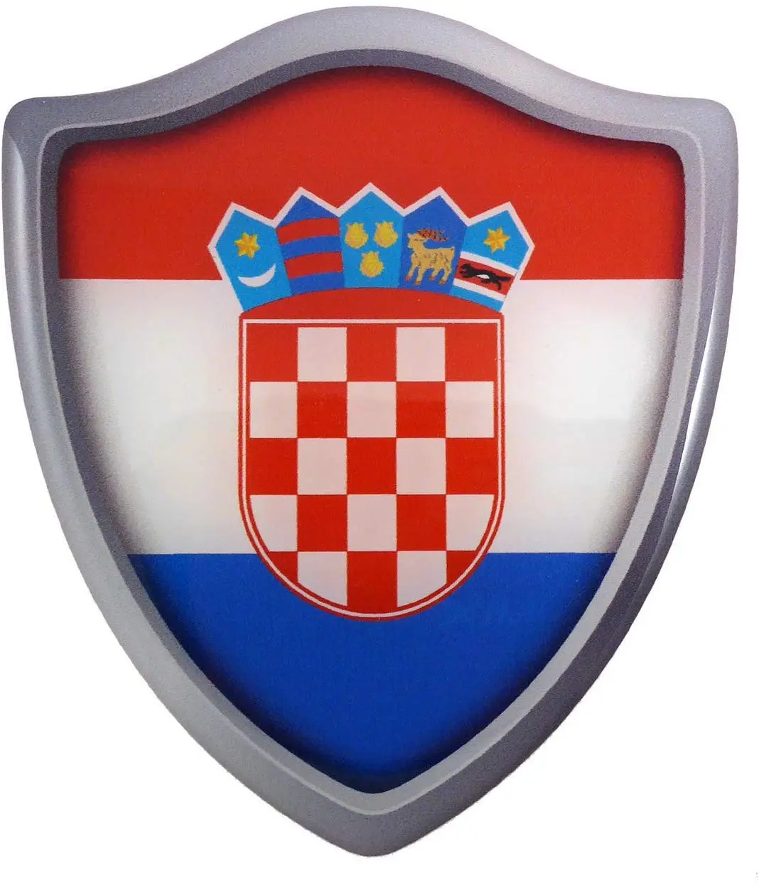 Croatia Flag Shield Domed Decal 3D Look Emblem Resin Car Sticker 2.6"X3" 1
