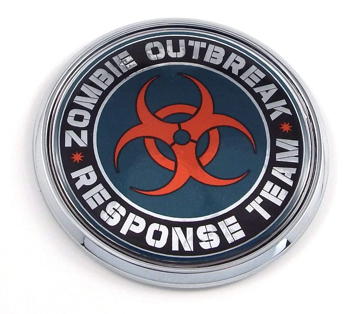 Zombie Outbreak 2.75" Car Chrome Round Emblem Decal 3D Badge 1