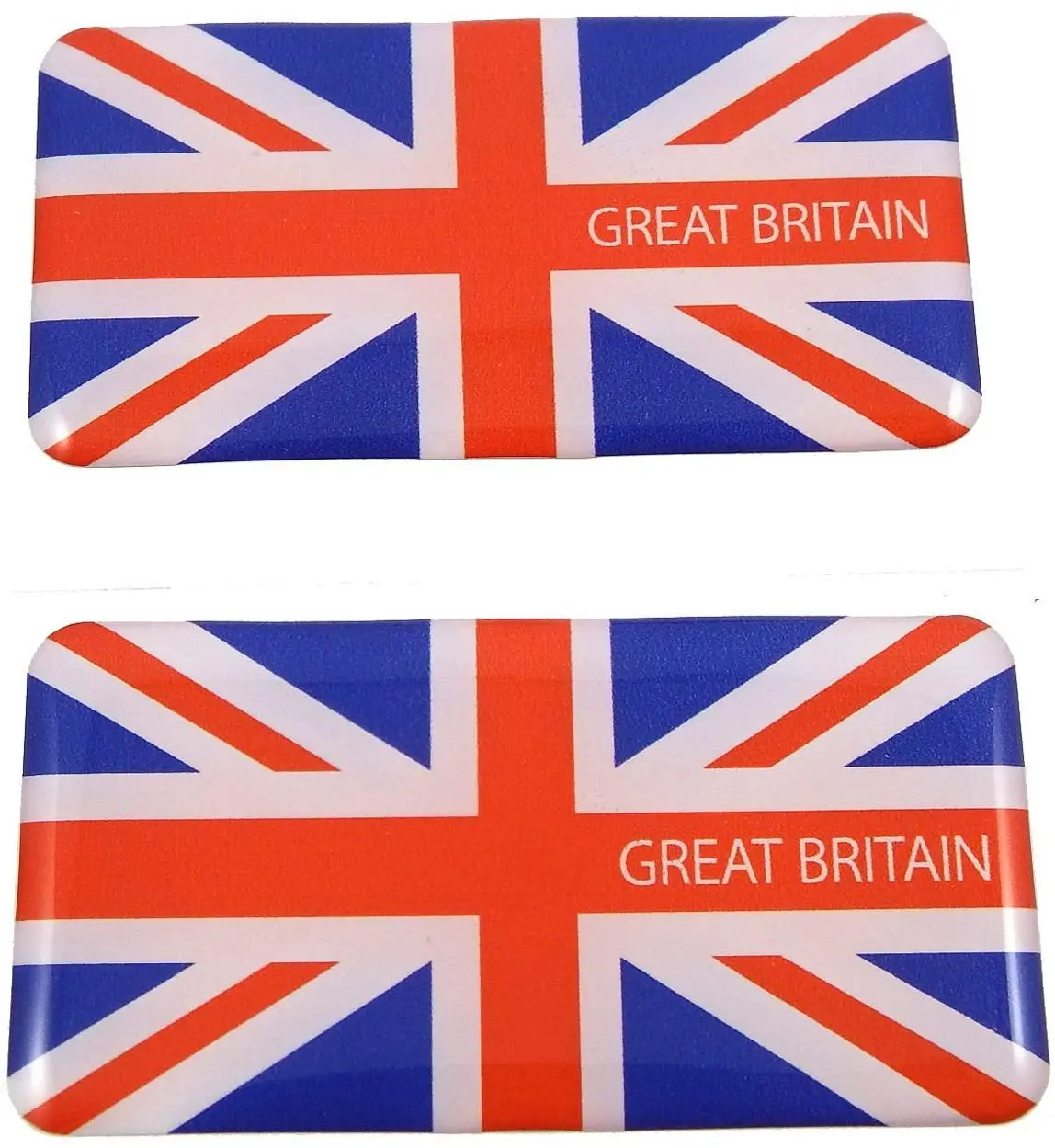Great Britain Union Jack Flag Domed Decal 3D Sticker Emblem 2.6" Set Of 2 Decals 1