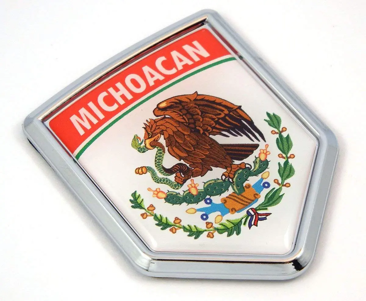 Michoacan Mexico Flag Mexican Car Emblem Chrome Bike Decal 3D Sticker Mx17 1