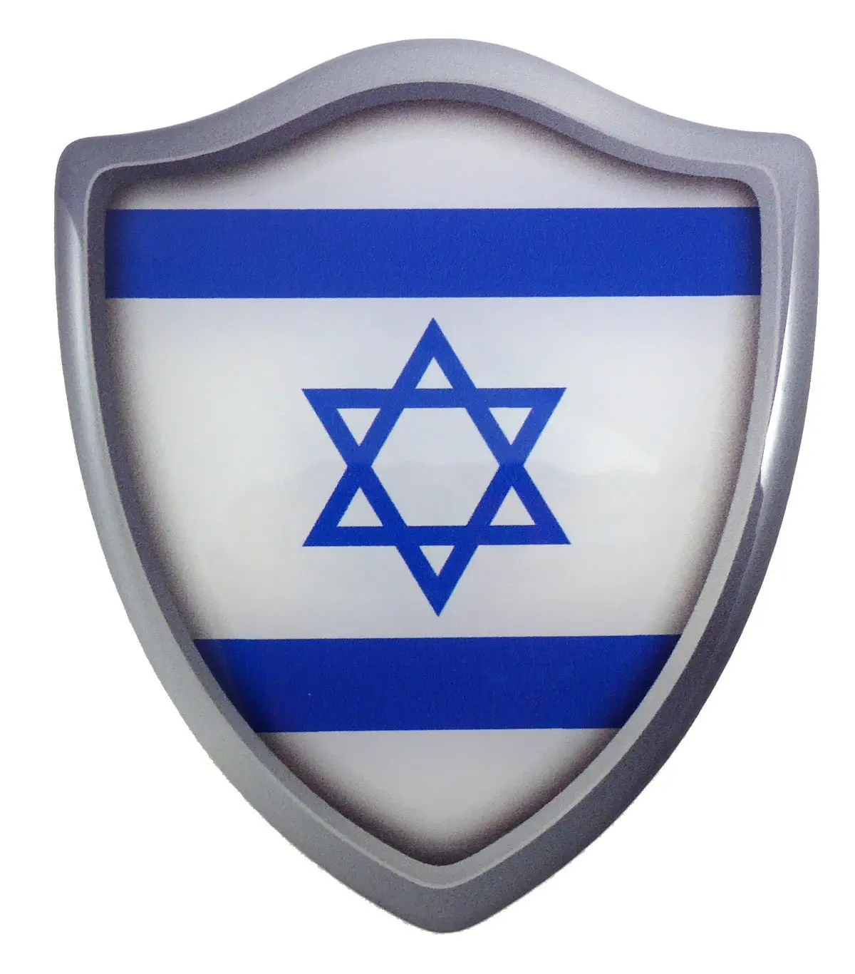 Israel Flag Shield Domed Decal 3D Look Edge Emblem Sticker 2.6"X3" 1
