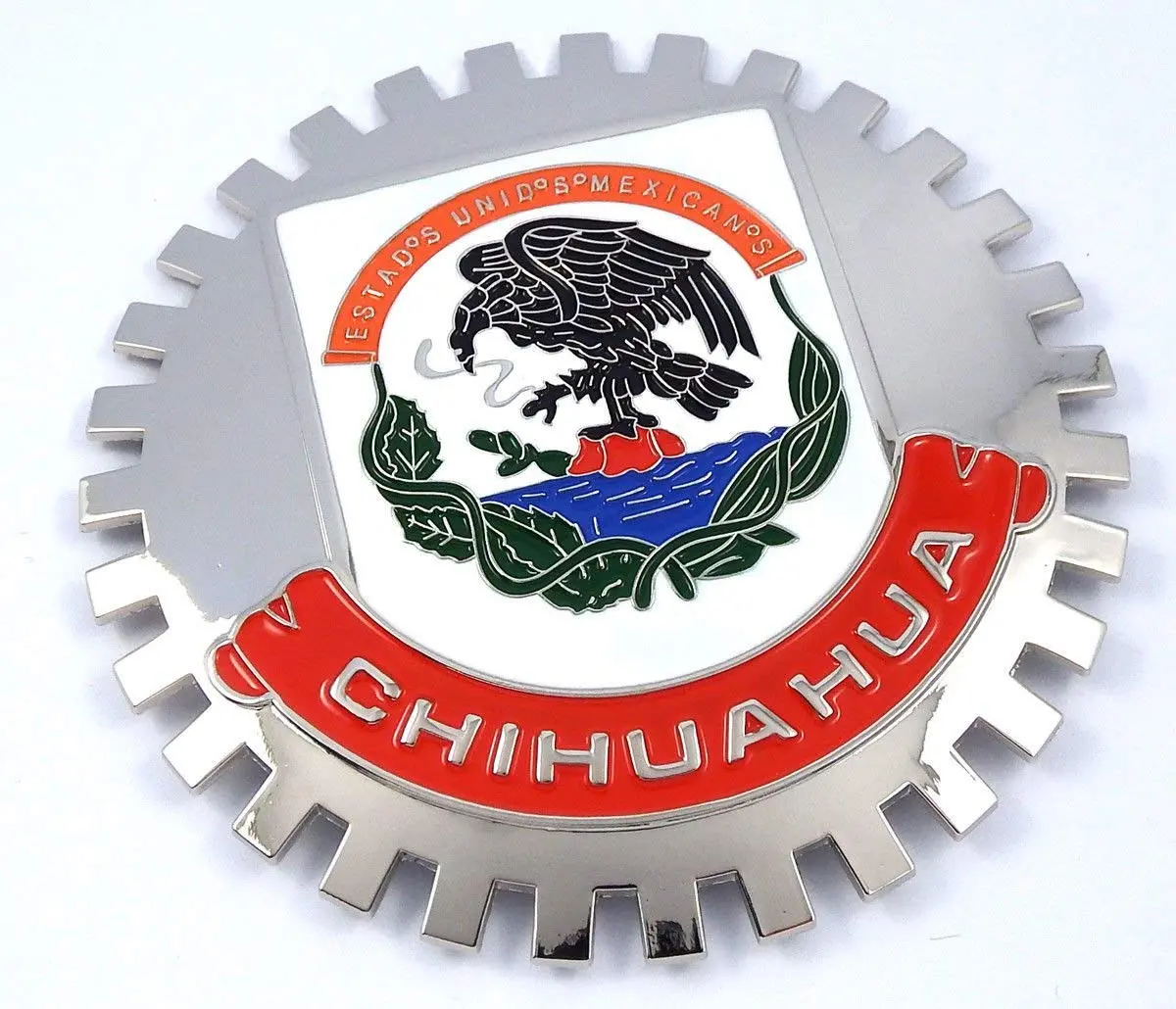 Grille Badge Chihuahua Mexico Cres For Car Truck Grill Mount Flag Emblem Chrome 1