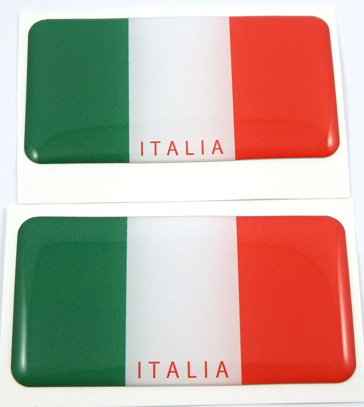 Italia Italy Flag Domed Decal 3D Sticker Emblem 2.6" Set Of 2 Decals 1