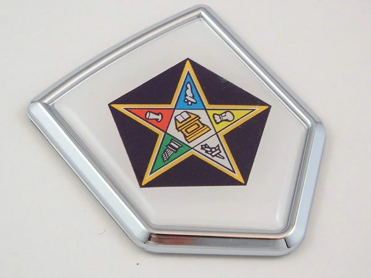 Eastern Star Masonic Decal Car Chrome Emblem Sticker Badge Crest Auto Bike 1