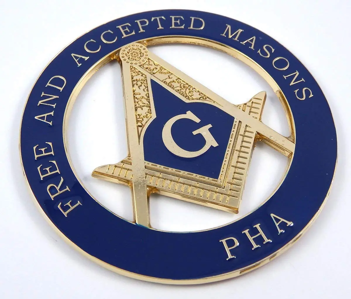Mason Masonic Pha Free And Accepted Masons 3" Metal Car Emblem Decal Mas16 1