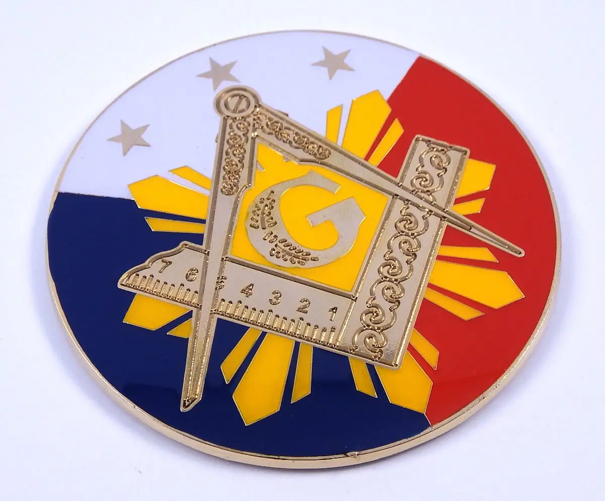 Car Chrome Decals Masonic Philippine 3" Metal Decal Emblem 3D Freemason Mason Philippines Mas2 1